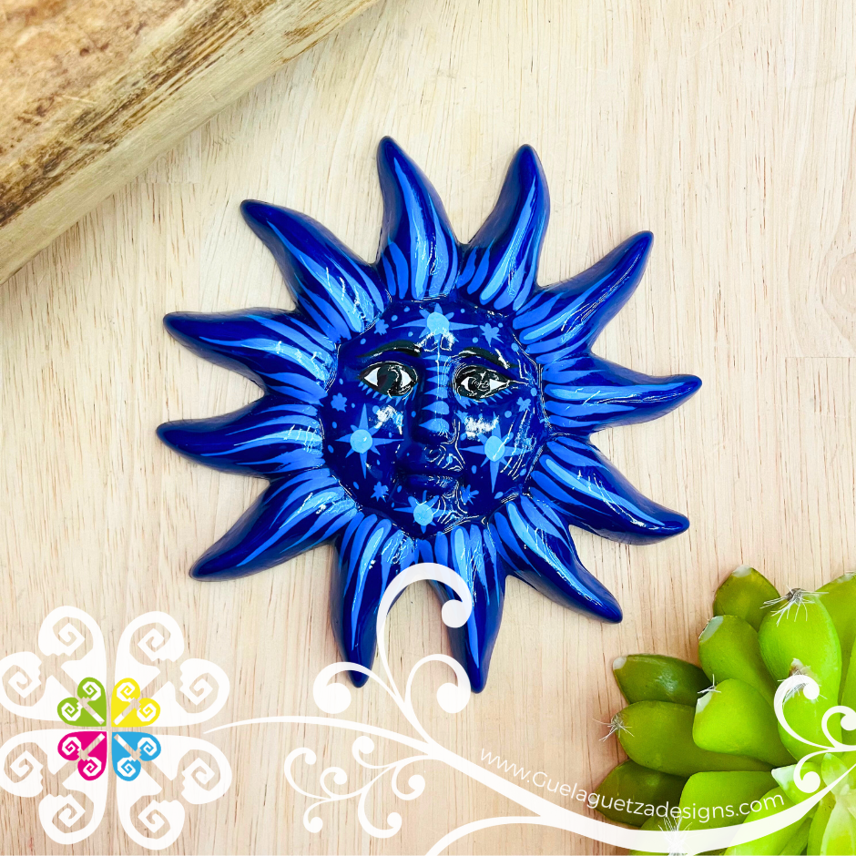 Large Royal Blue Sun & Moon Set - Wall Decor