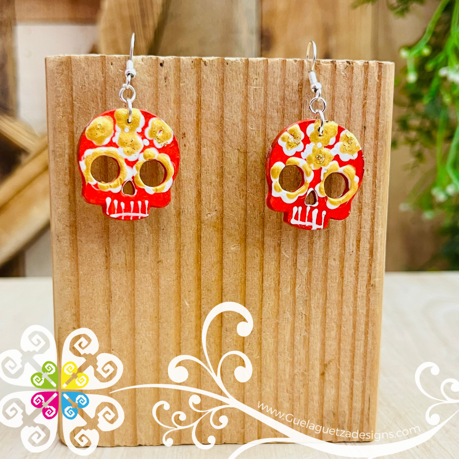 Small Calaverita Wood Earrings - Wood Earrings