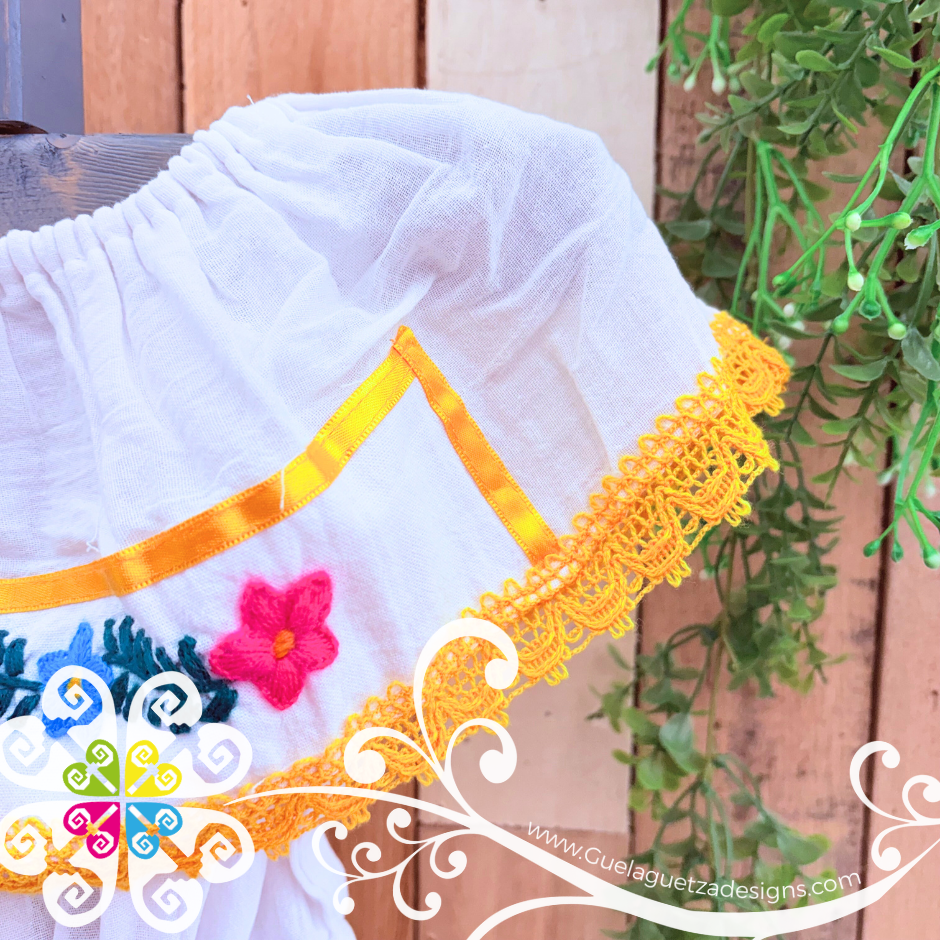 Yellow Estambre Campesino Children Dress