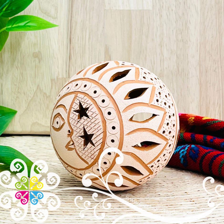 Small Round Candle Holder - Barro Atzompa