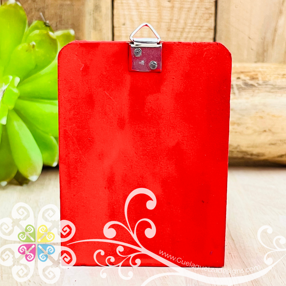 Red Miniature Virgencita Shadow Box - Cajita Decorativa