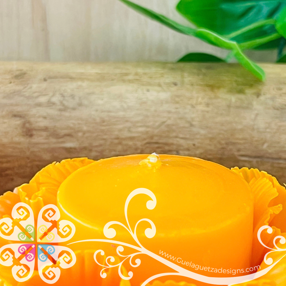 Orange Cirio Escamado Elegancia Artesanal- Artisan Candles Vedesa