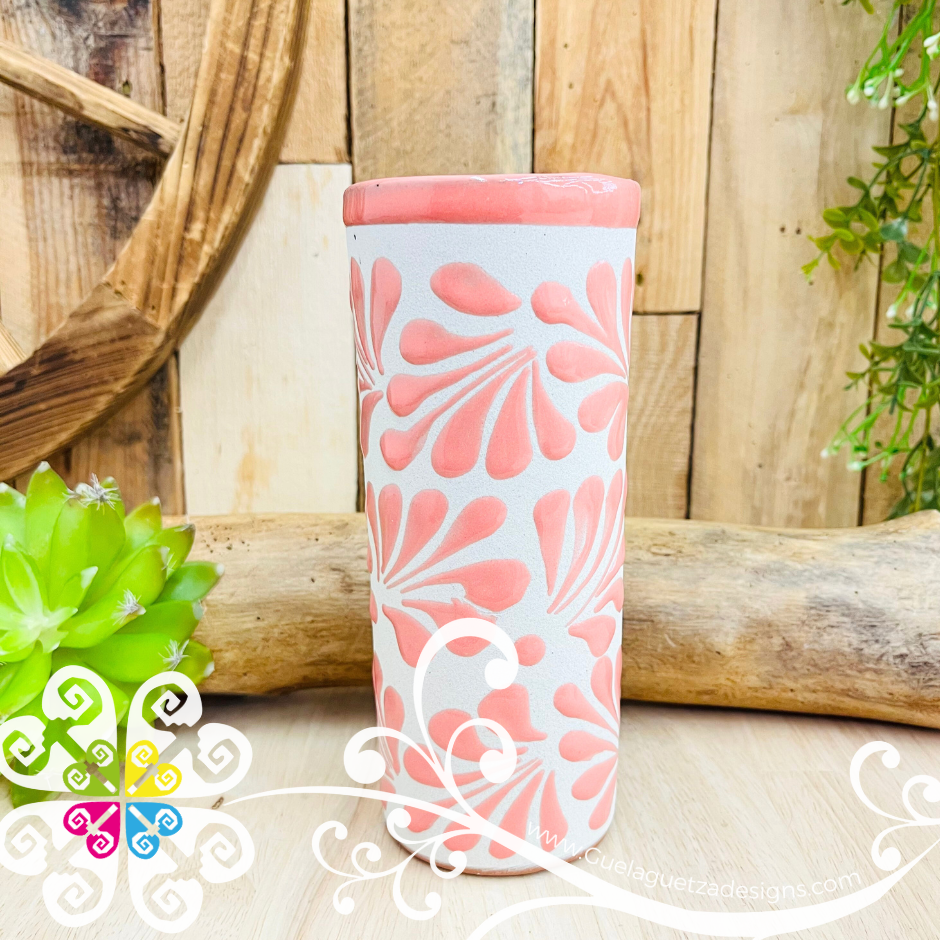 Set of 4 Pink Espiga Plumeado Tall Cup - Set Clay Cup