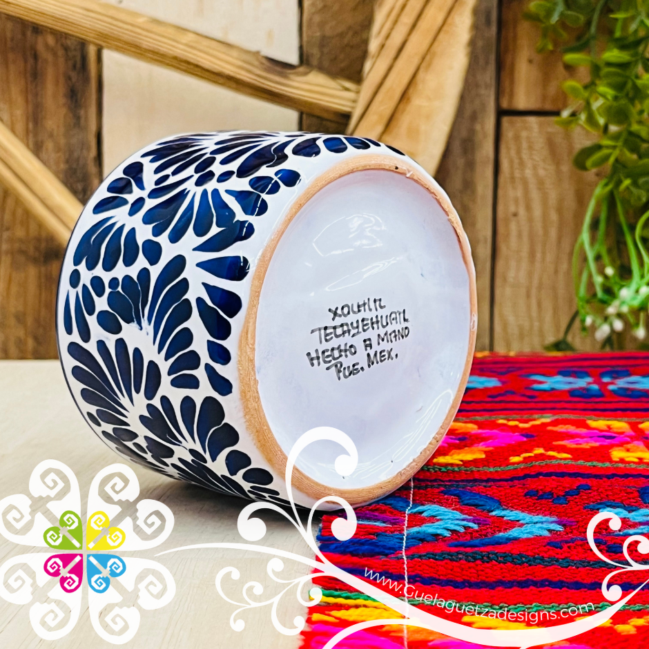 Large Tazon Blue Talavera Candle - Artisan Candles