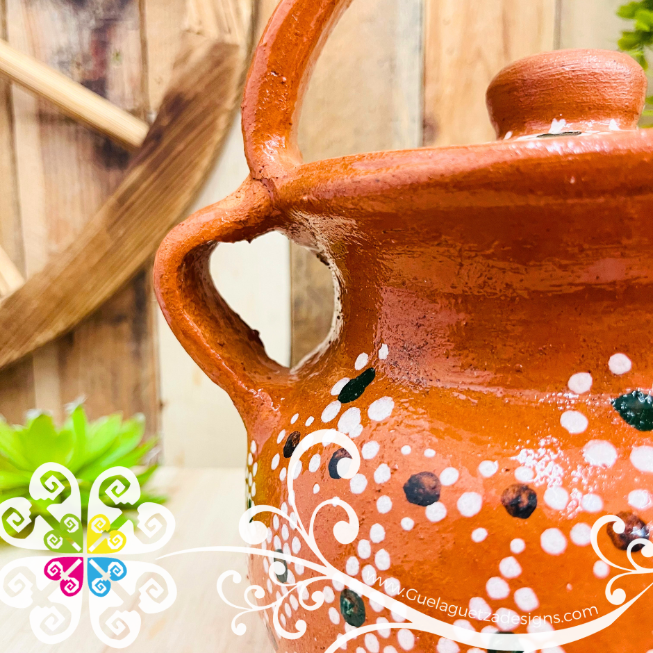 Capula Dots Clay Tea Pot - Mexican Clay Kitchen