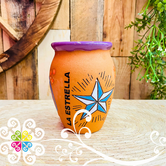 35 - La Estrella Cantarito LoteriaMX - Single Clay Cantarito