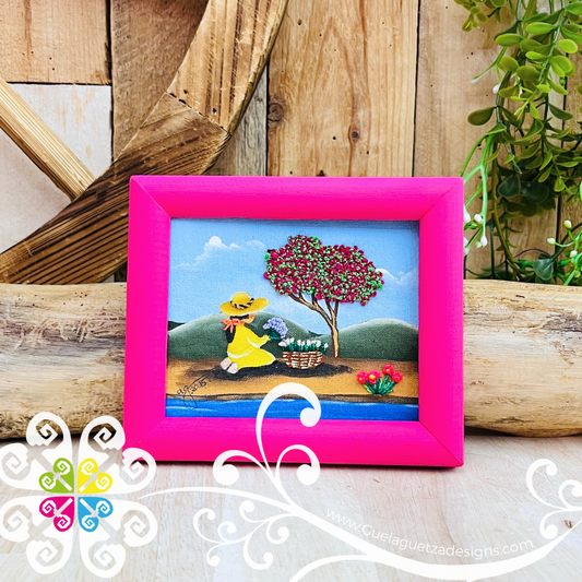 Campesinos - Embroidered Wood Frame