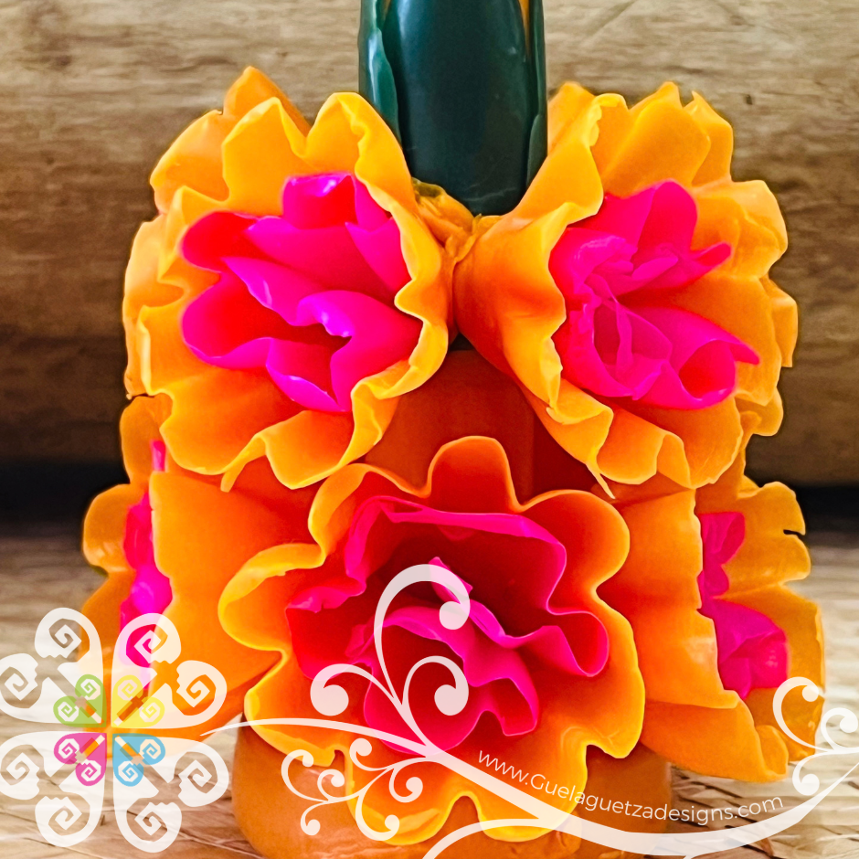 Mini Orange Vela Escamada Elegancia Artesanal- Artisan Candles Vedesa