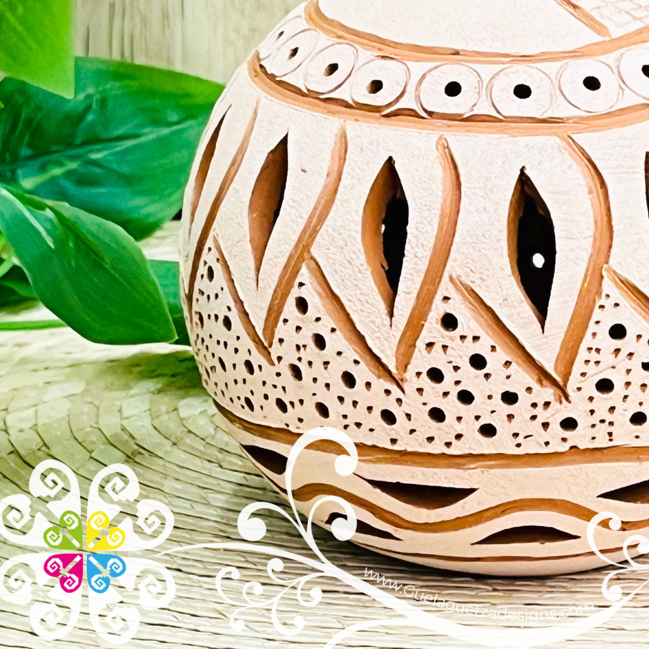 Small Round Candle Holder - Barro Atzompa