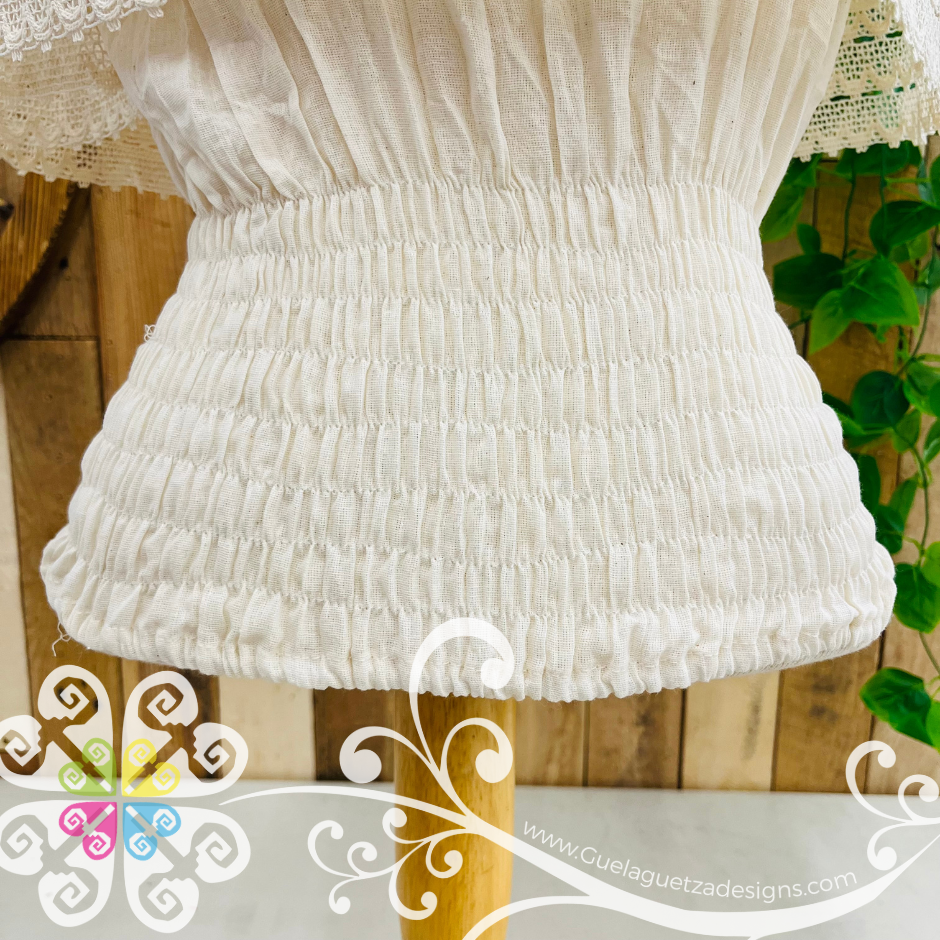 Beige Campesina Embroider Crop Top- Women Top