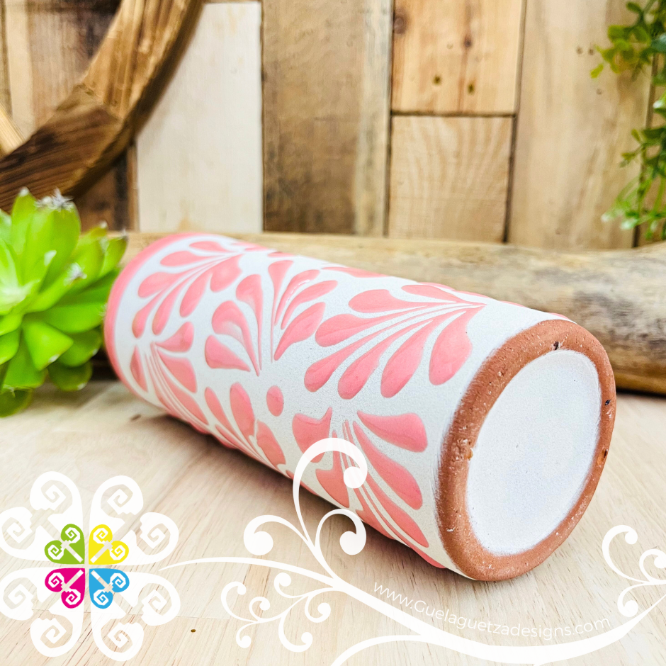 Set of 4 Pink Espiga Plumeado Tall Cup - Set Clay Cup