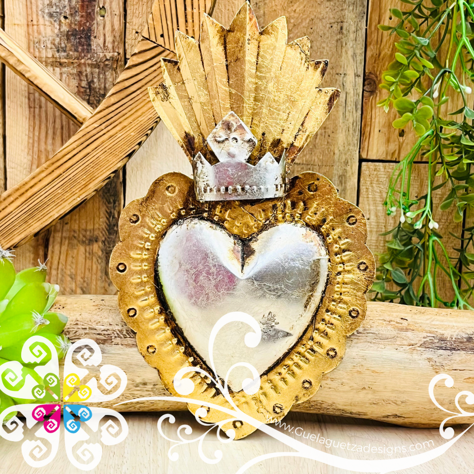 Medium Cobrizado Corazon Milagro - Hojalata San Miguel Collection
