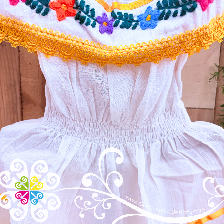 Yellow Estambre Campesino Children Dress