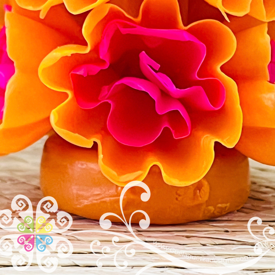 Mini Orange Vela Escamada Elegancia Artesanal- Artisan Candles Vedesa