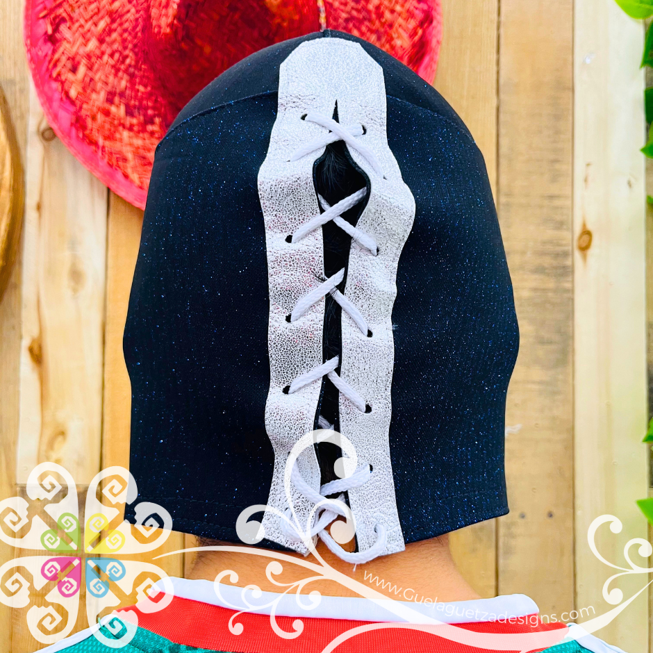 Black with Glitter Luchador Mask - Adult Lucha Libre Mask