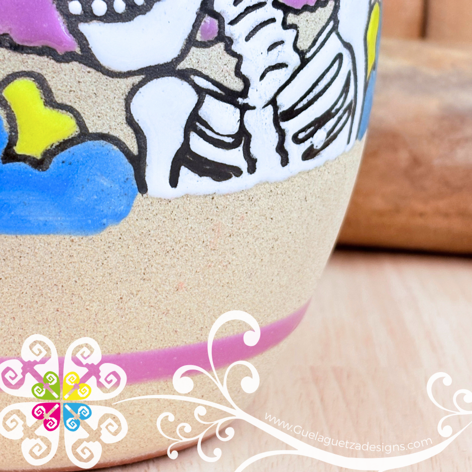 Pink Catrina Ovulo Vase - Mexican Home Décor