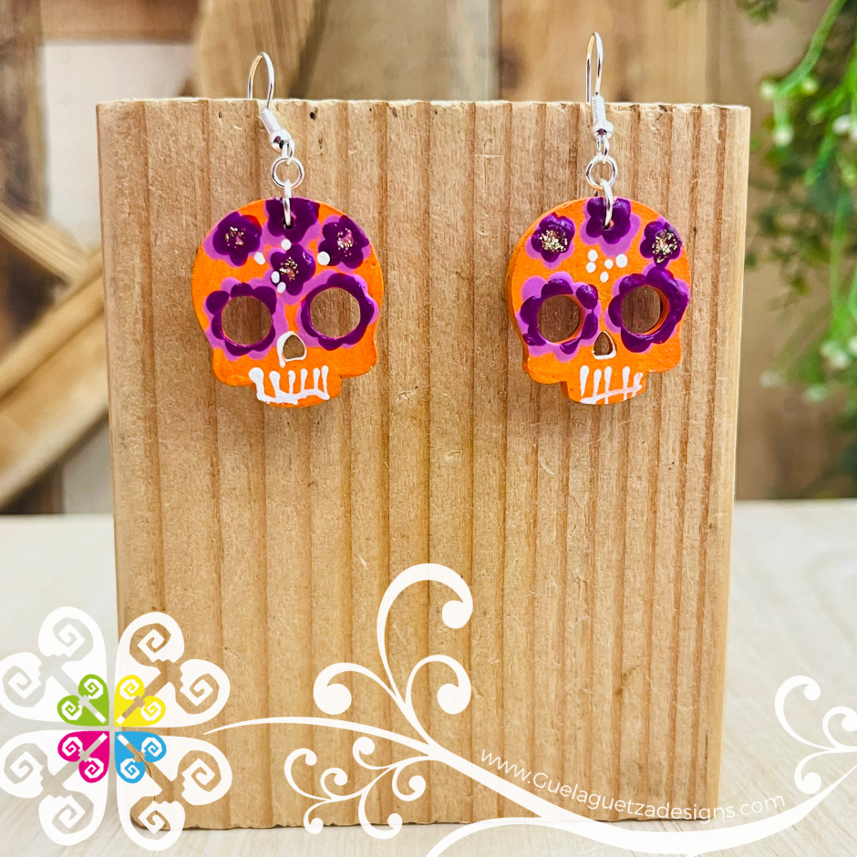 Small Calaverita Wood Earrings - Wood Earrings