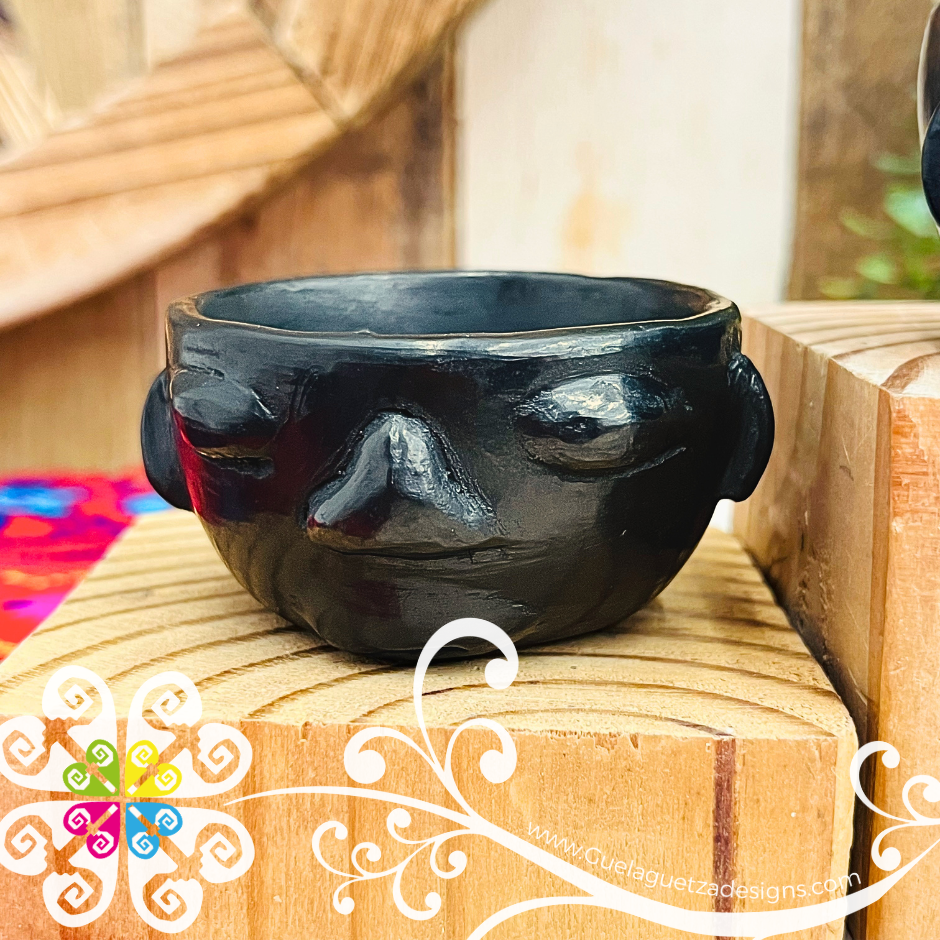 Set of 2 Olmeca Short Black Clay Shot- Tequilero - Barro Negro Oaxaca