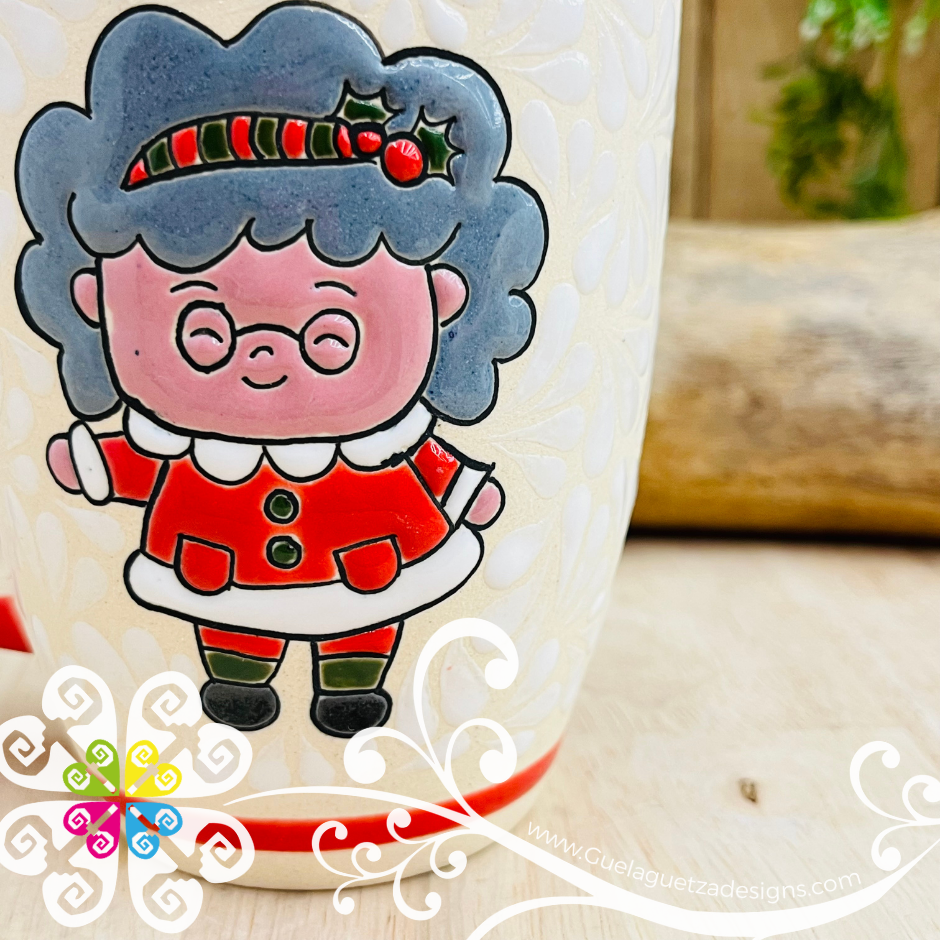 Taza Cono Mrs. Claus - Barro Alta Temperatura - Single Clay Mug