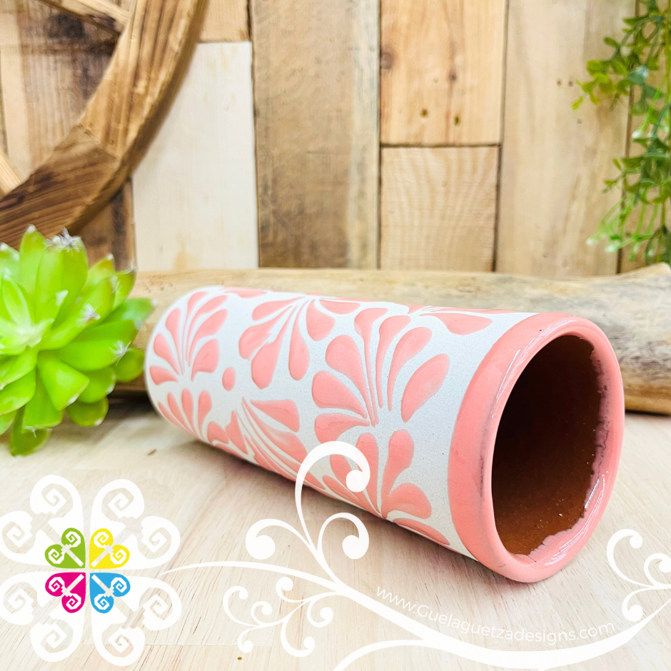 Set of 4 Pink Espiga Plumeado Tall Cup - Set Clay Cup