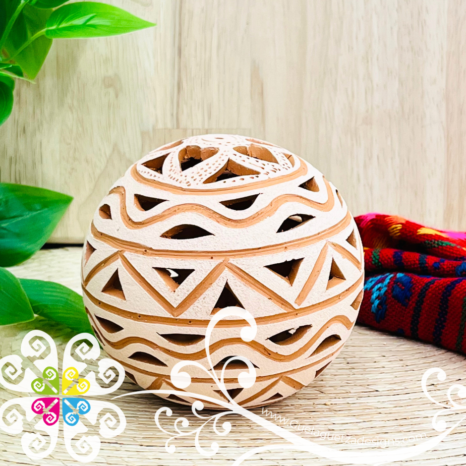 Small Round Candle Holder - Barro Atzompa