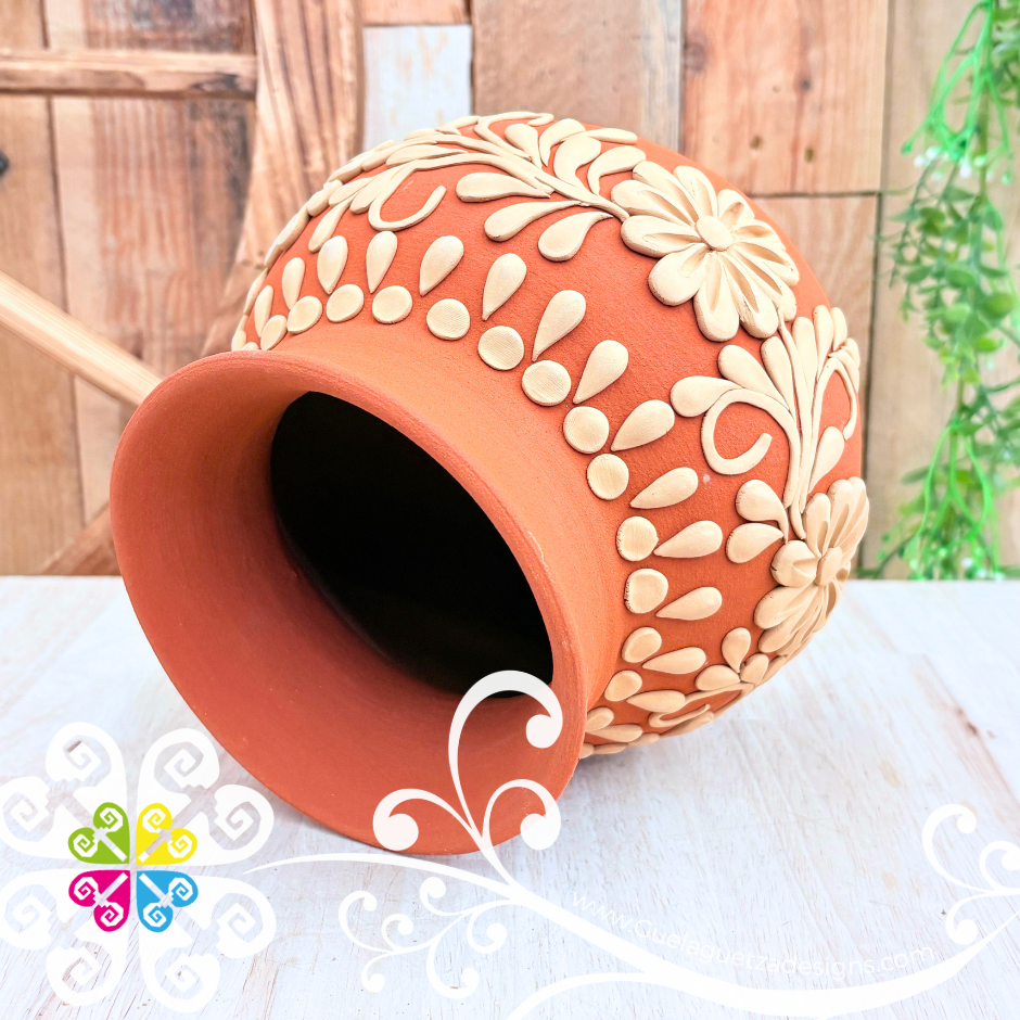 Small Drops Decorated Clay Ollita - Barro Bordado Oaxaca