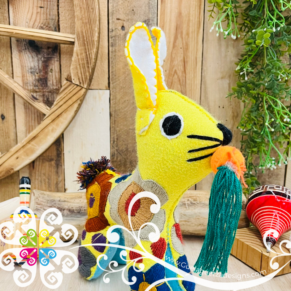 Embroidered Bunny - Chiapas Stuffed Animal