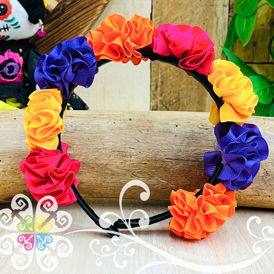 Multicolor Catrina Ribbon Flower Headband - Folkloric Headband