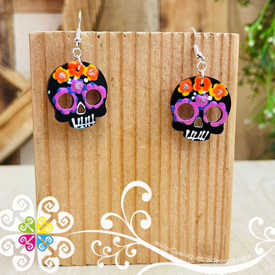 Small Calaverita Wood Earrings - Wood Earrings