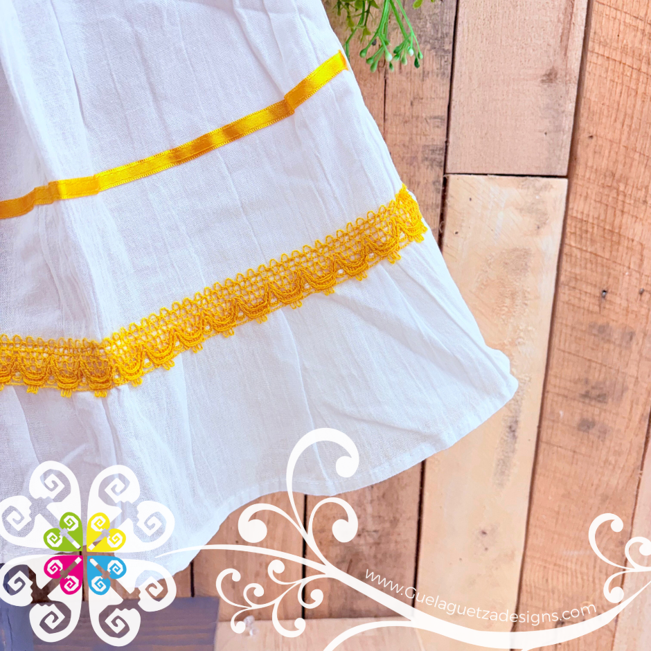 Yellow Estambre Campesino Children Dress