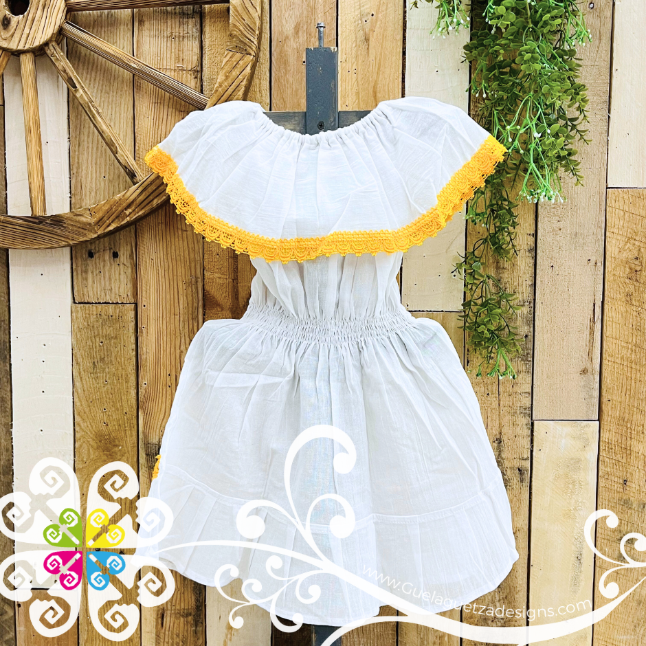 Yellow Estambre Campesino Children Dress