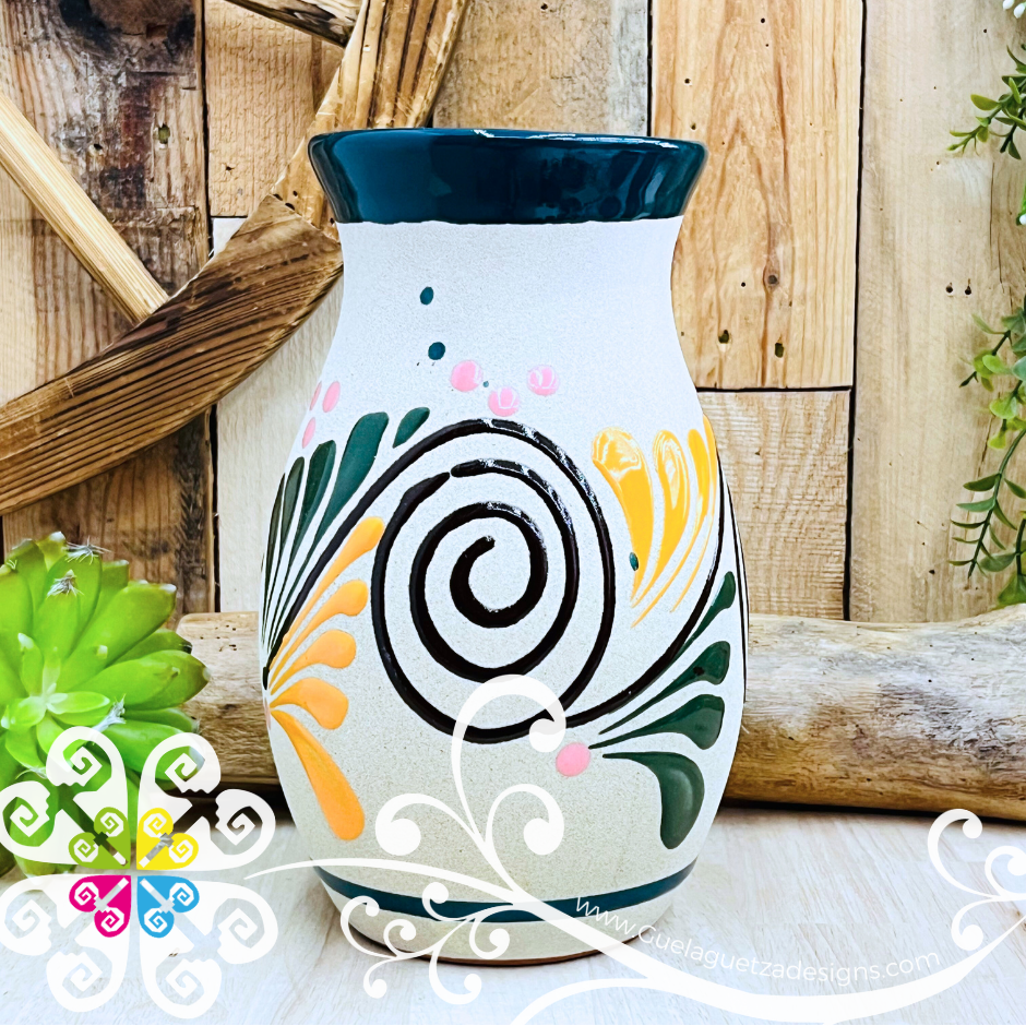 Dark Teal Catrina Ovulo Vase - Mexican Home Décor