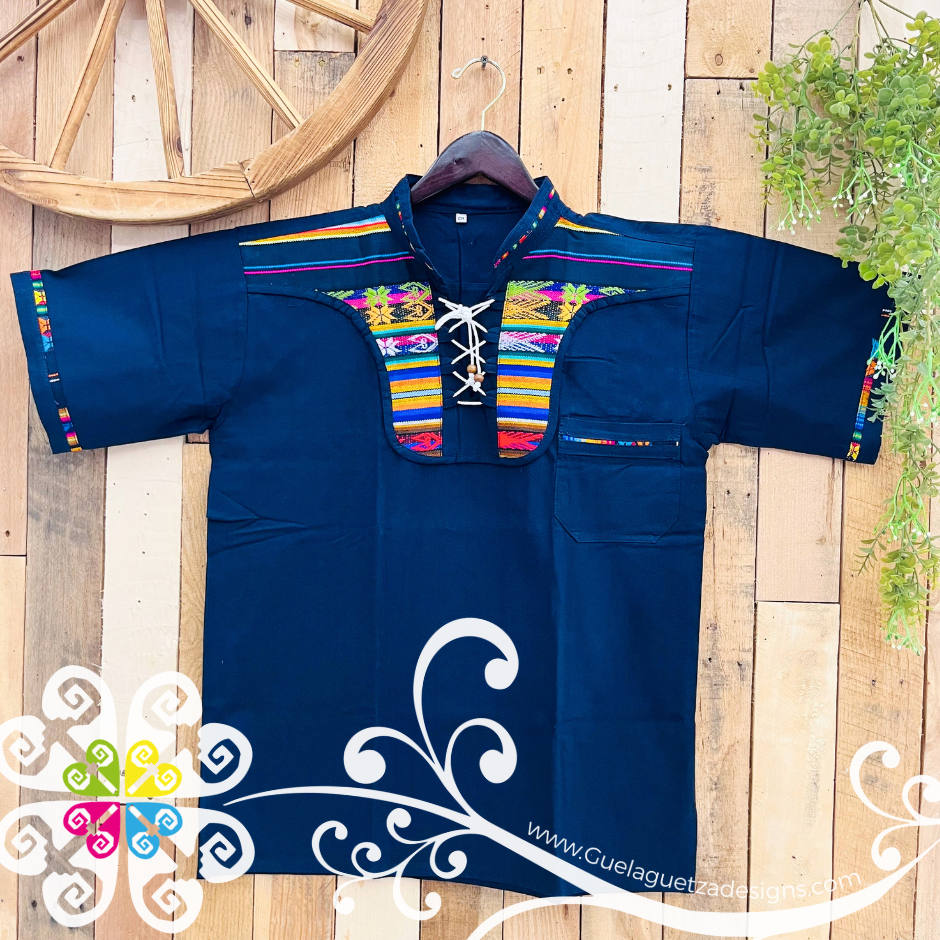 Navy Blue Boliche Jareta Shirt - Men Shirt
