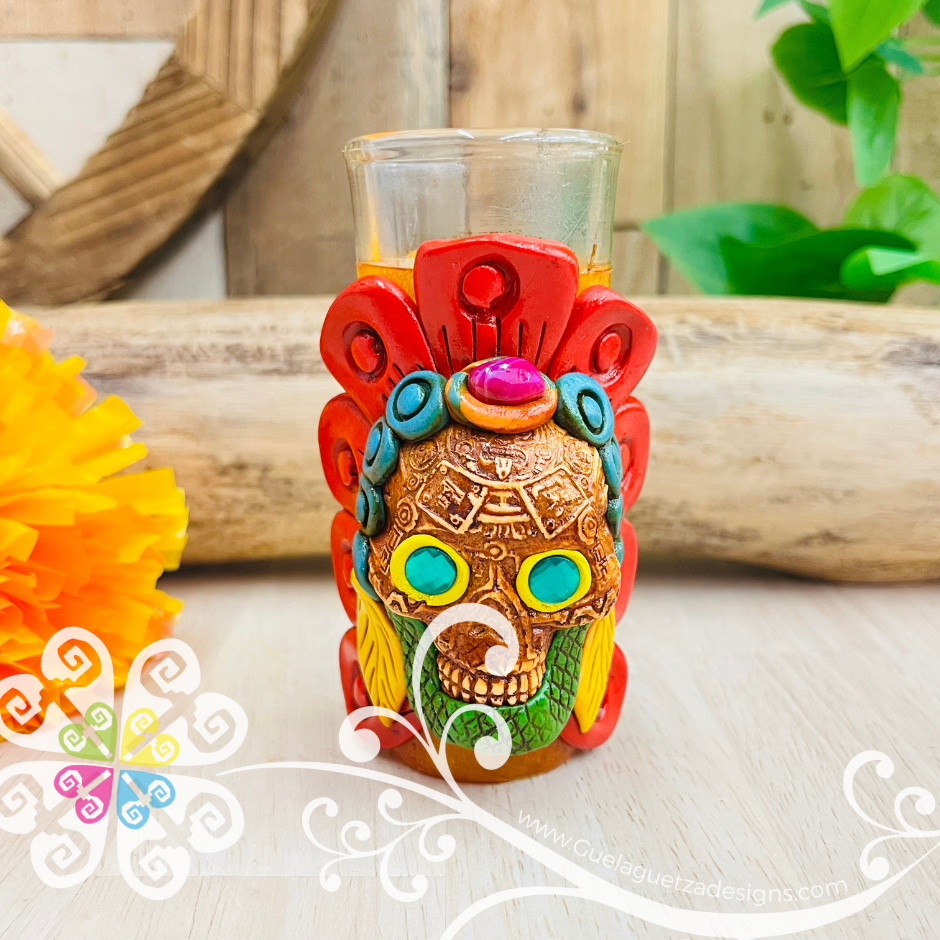 Calavera Tequila Shot Glass - Epoxy Clay Tequilero