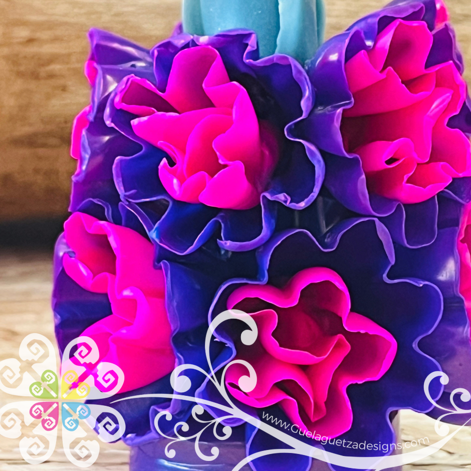 Mini Purple Vela Escamada Elegancia Artesanal- Artisan Candles Vedesa