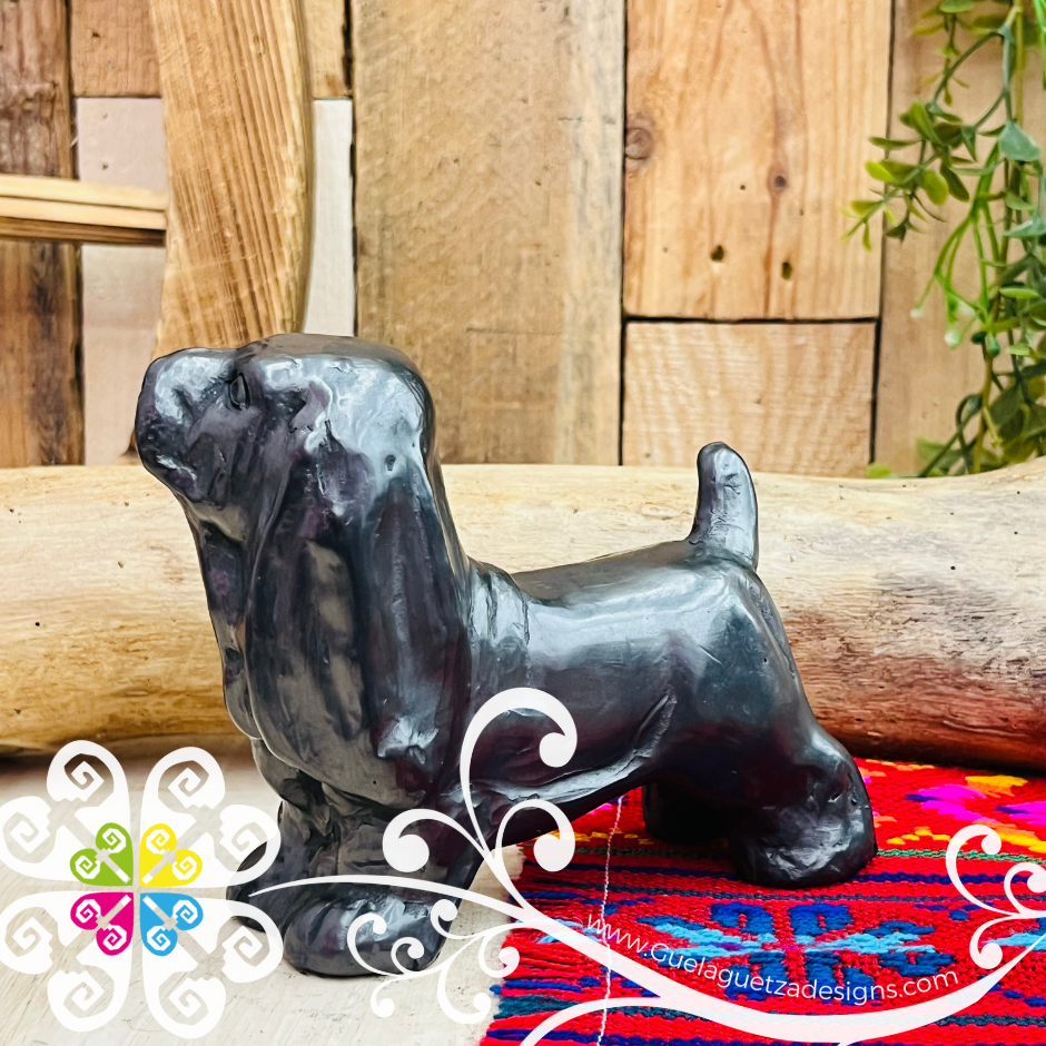 Weenie Dog Black Clay Figure - Barro Negro Oaxaca