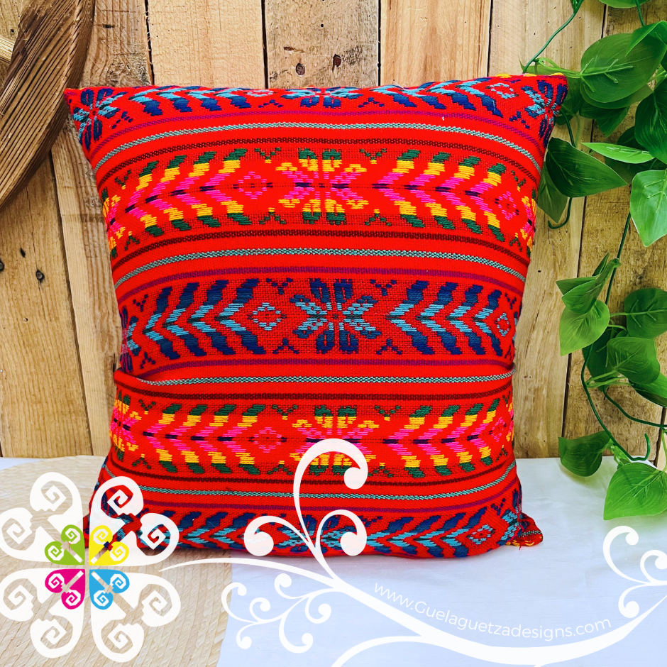 Red Decorative Cambray Pillow Case - Mexican Home