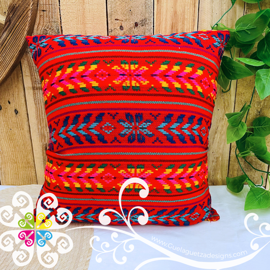Red Decorative Cambray Pillow Case - Mexican Home