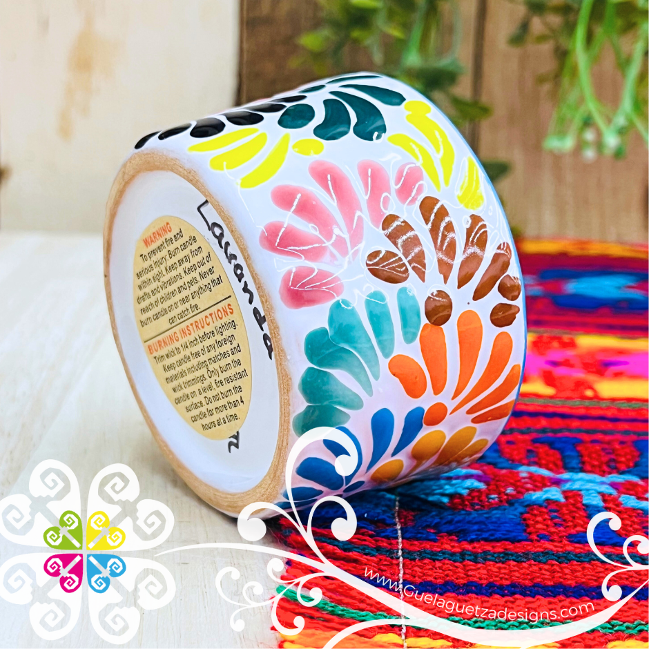 Small Multicolor Talavera Candle - Artisan Candles