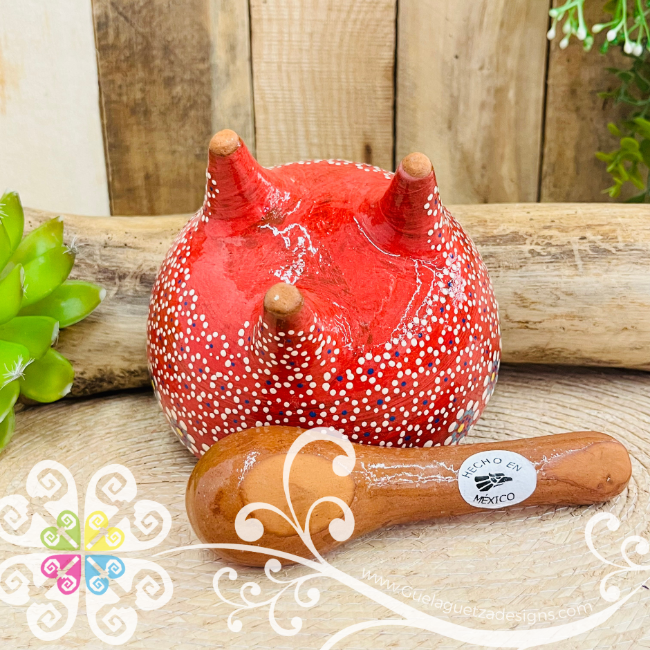Medium Capula Clay Fino Molcajete Con Cuchara - Capula Fino Clay Kitchen
