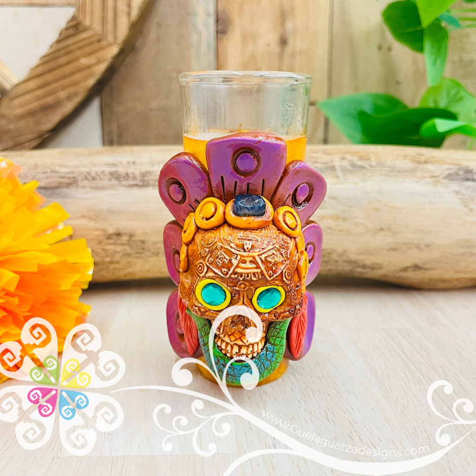 Calavera Tequila Shot Glass - Epoxy Clay Tequilero