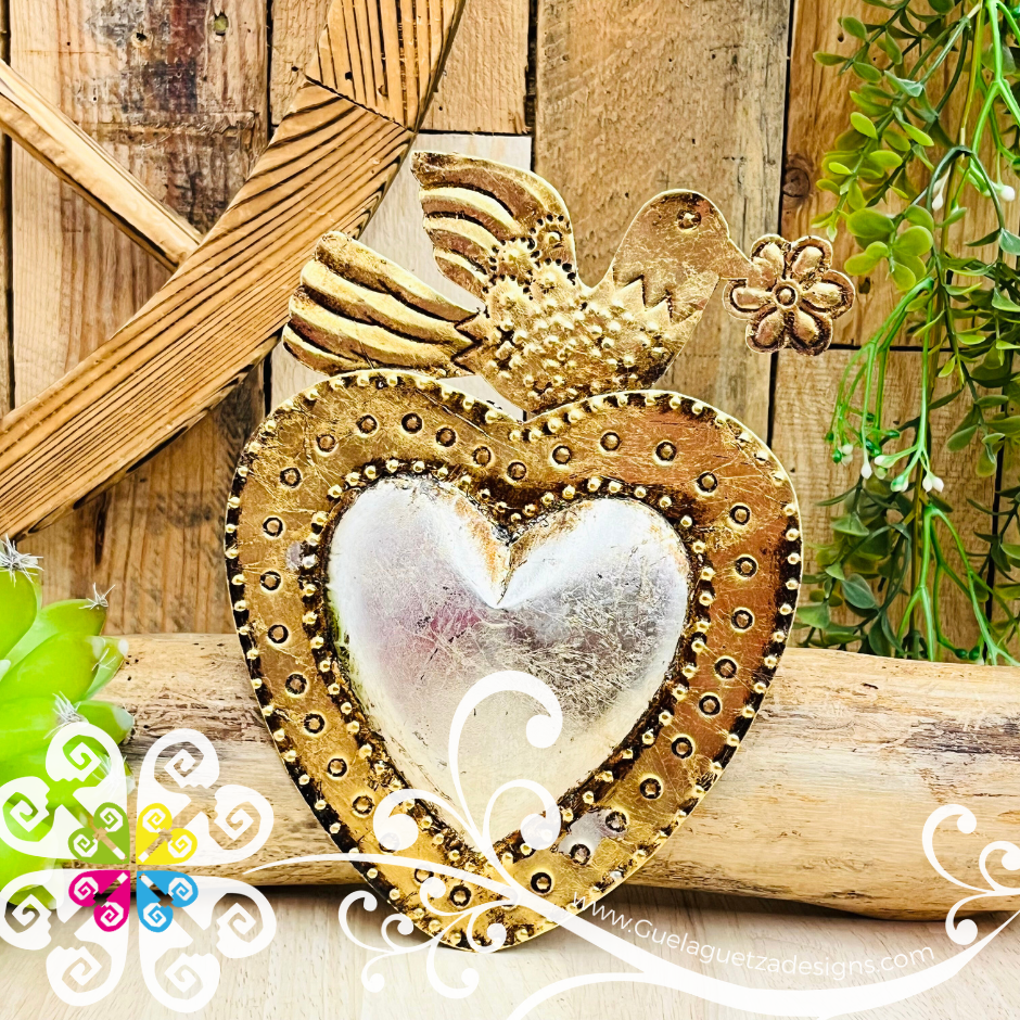 Medium Cobrizado Corazon Milagro - Hojalata San Miguel Collection