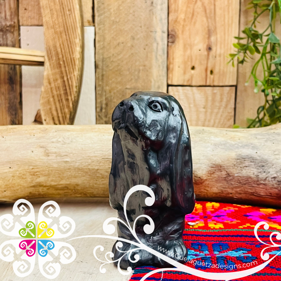 Weenie Dog Black Clay Figure - Barro Negro Oaxaca