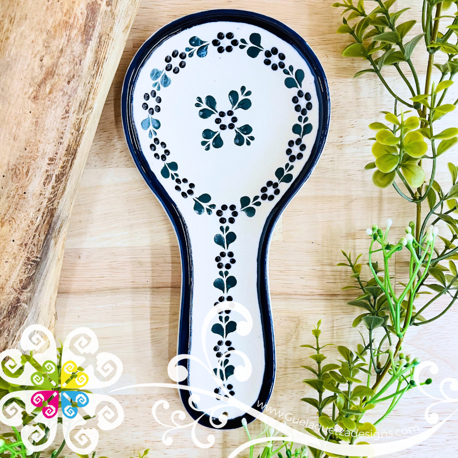 Blue Rustico Spoon Rest - Barro Alta Temperatura - Spoon Rest
