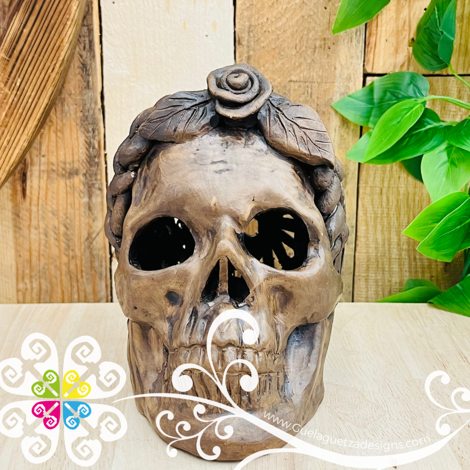 Large Frida Skull  - Barro Café Oaxaca