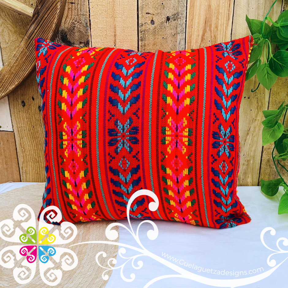 Red Decorative Cambray Pillow Case - Mexican Home