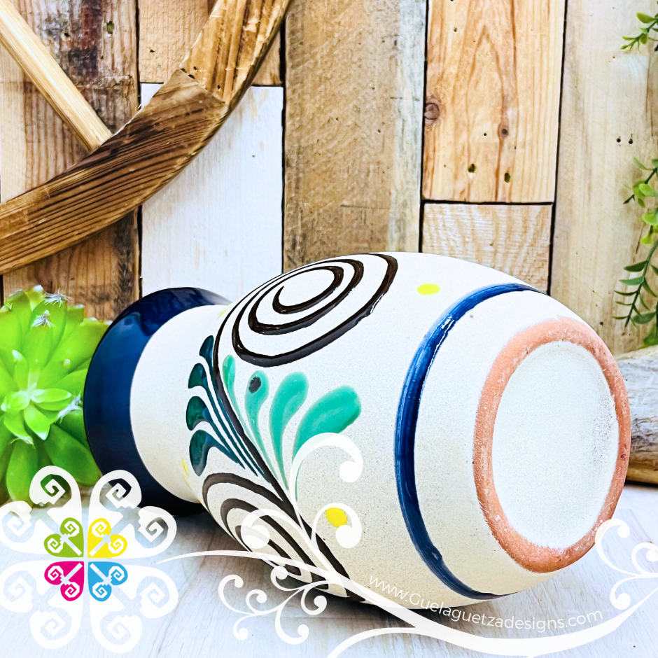 Dark Teal Catrina Ovulo Vase - Mexican Home Décor