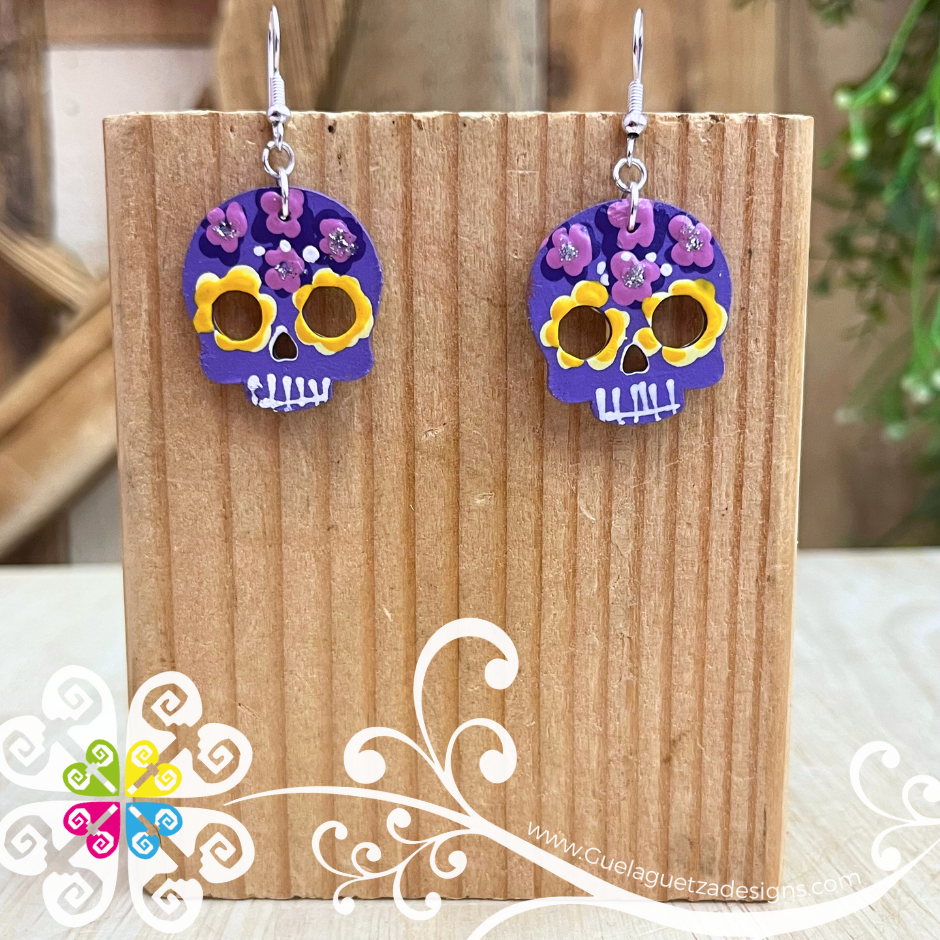 Small Calaverita Wood Earrings - Wood Earrings