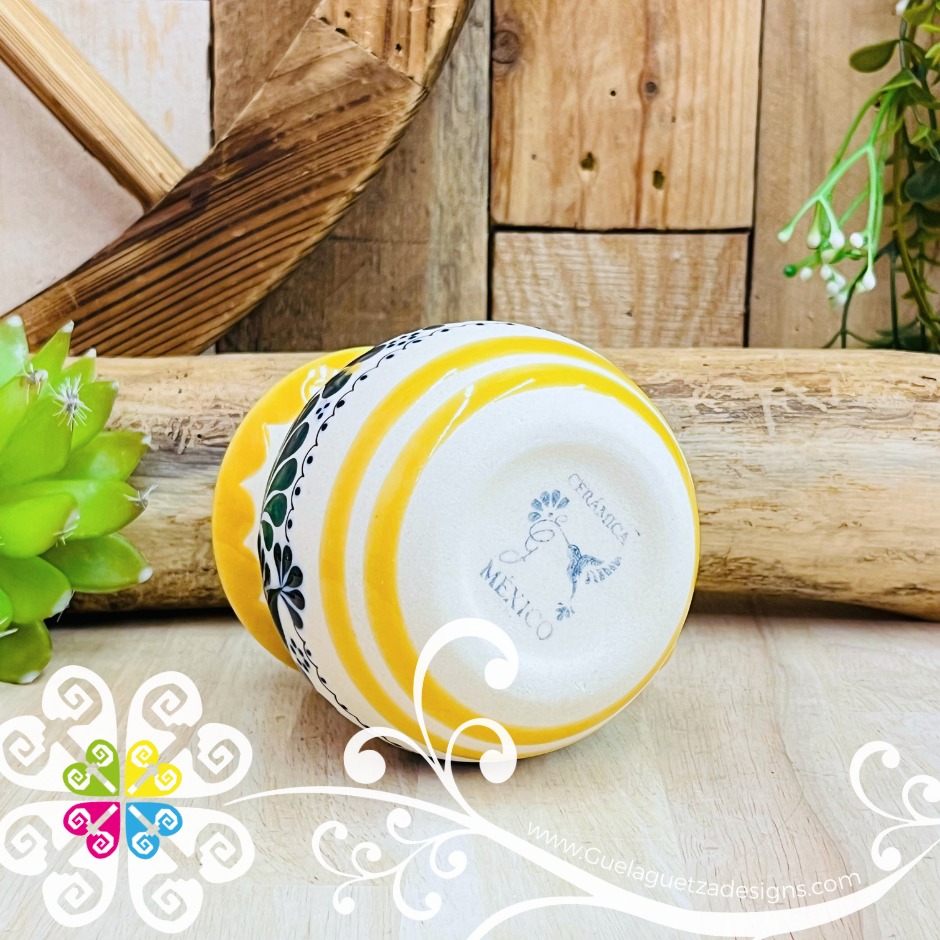 Yellow Taza Ponchera Colibri - Barro Alta Temperatura - Single Clay Mug