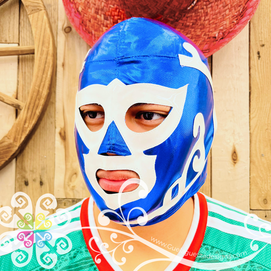 Royal Blue and White Luchador Mask - Adult Lucha Libre Mask